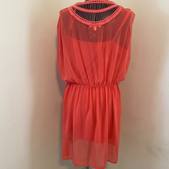 Black Rainn Two Piece Boho Sheer V-Neck Dress Size M - Picture 3 of 7